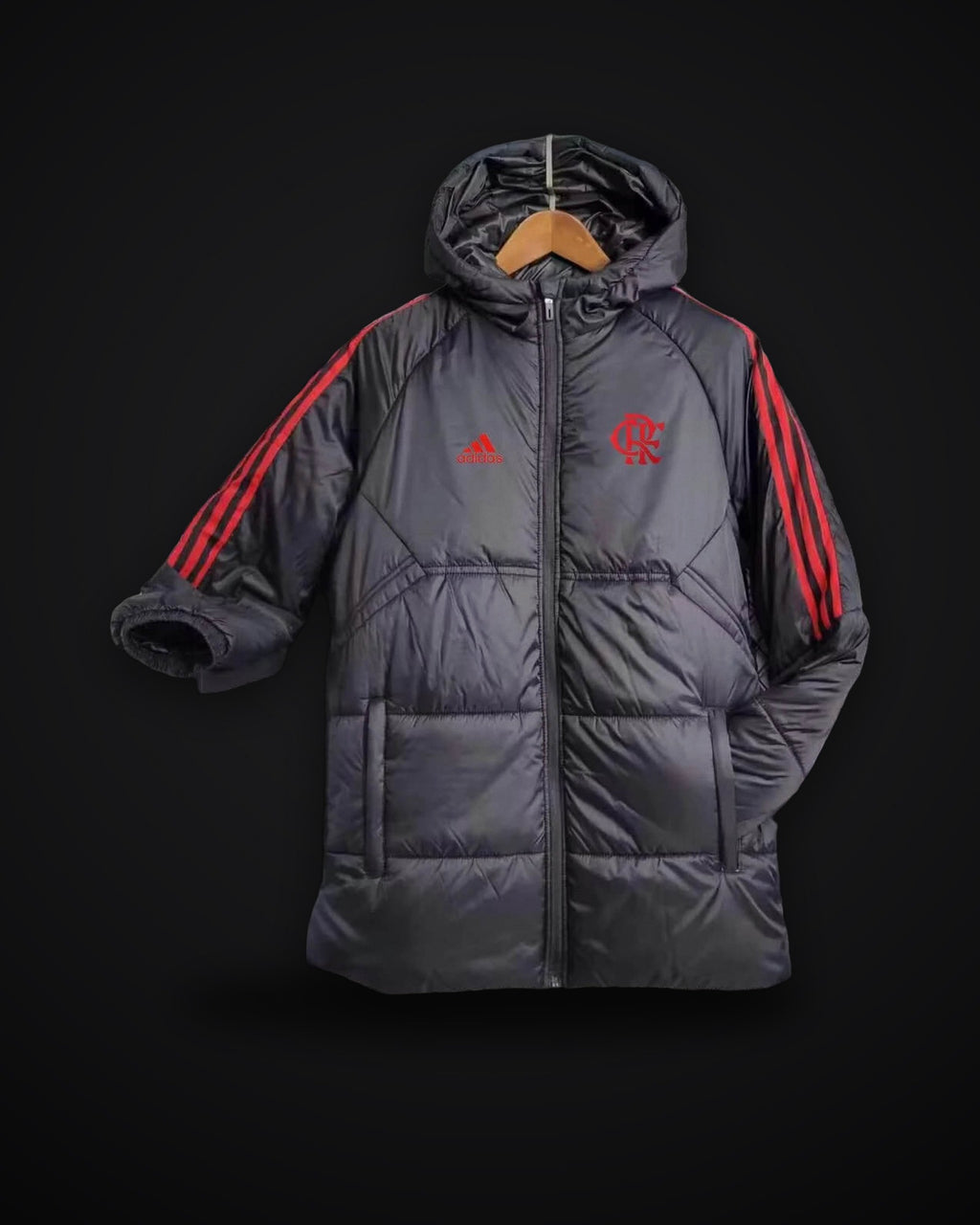 2024/2025 Flamengo Black-Red Edge Soccer Long Cotton jacket