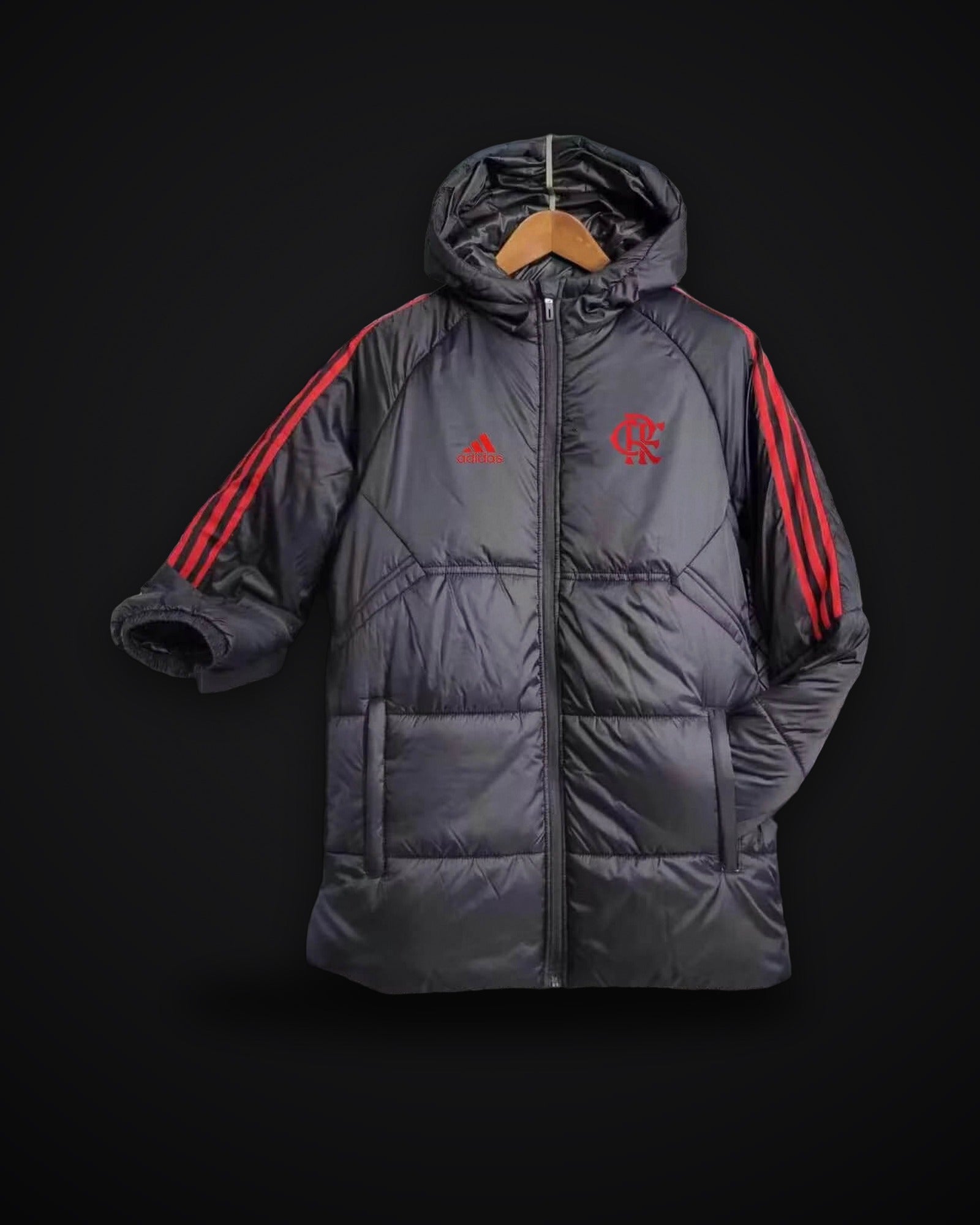 2024/2025 Flamengo Black-Red Edge Soccer Long Cotton jacket