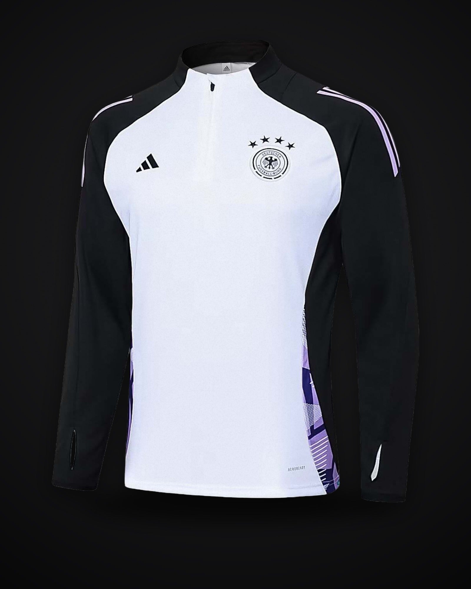 2024-2025 Germany Half-Pull Training Suit White Jersey Set