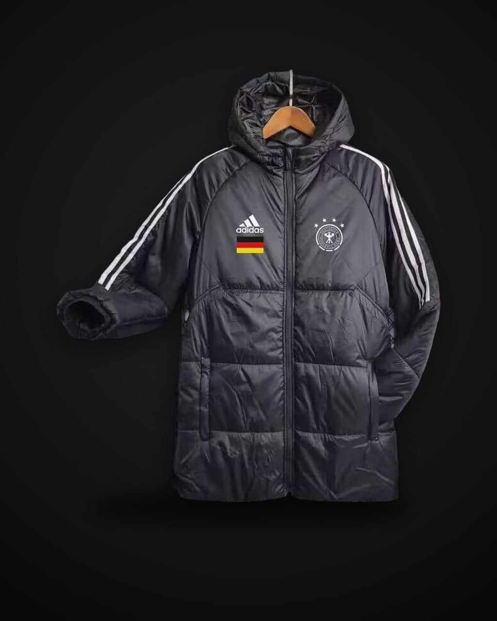 2024 Germany Black-White Edge Soccer Long Cotton jacket