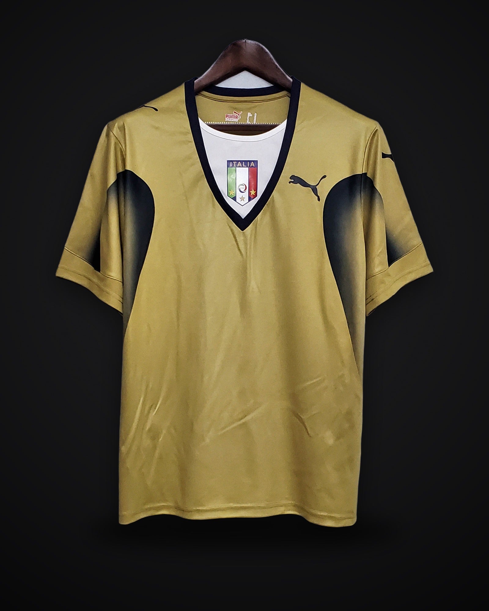 2006 Retro Italy Goalkeeper Gold Soccer Shirt
