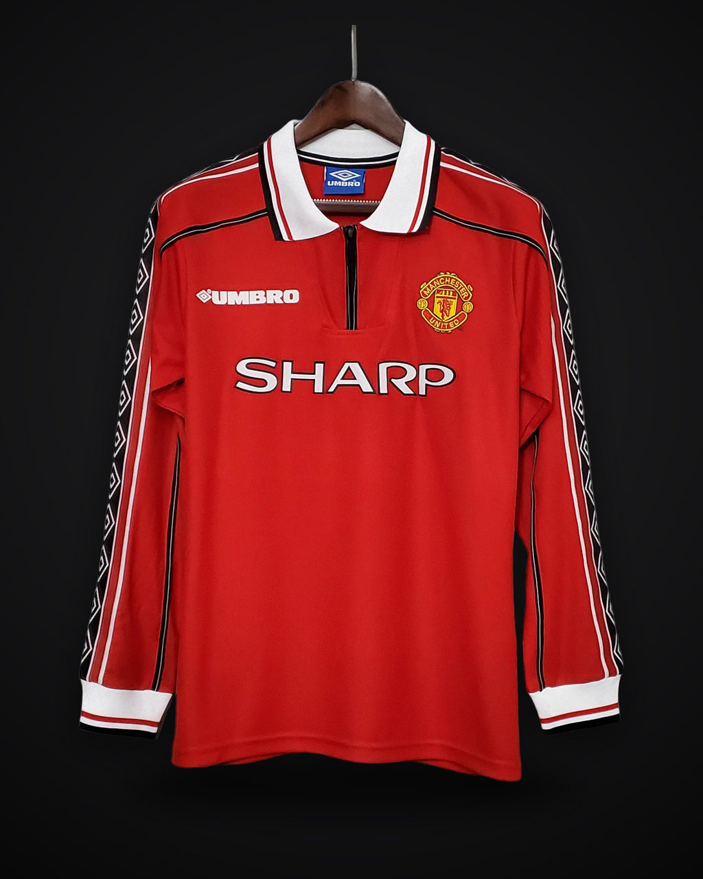 1998-1999 Retro Long Sleeve Manchester United Home