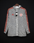2021/2022 Manchester United Jersey Windbreaker Black-White Stripes