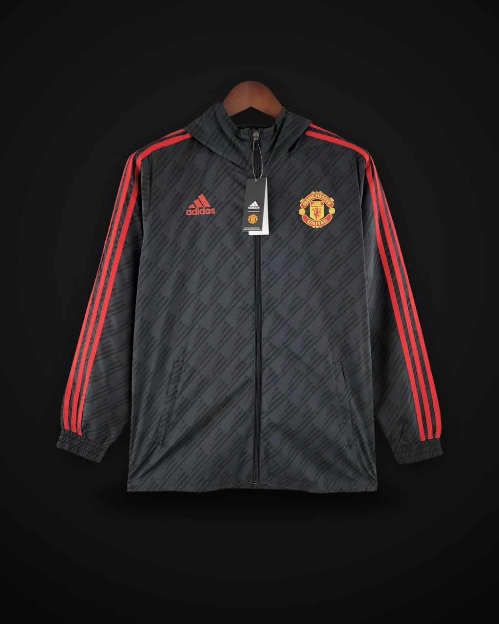 2022/2023 Manchester United Windbreaker Black Red Edge