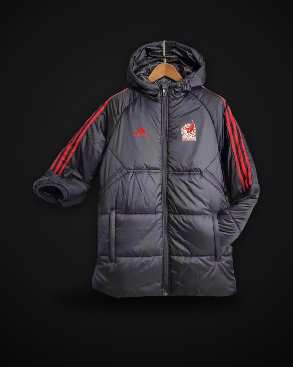 2024 Mexico Black-Red Edge Soccer Long Cotton jacket