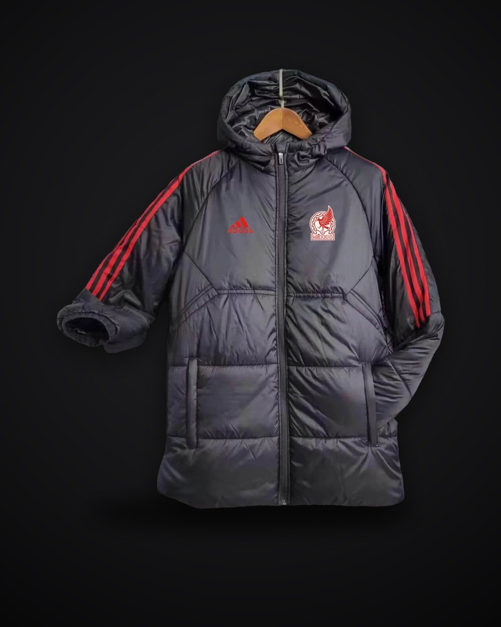 2024 Mexico Black-Red Edge Soccer Long Cotton jacket