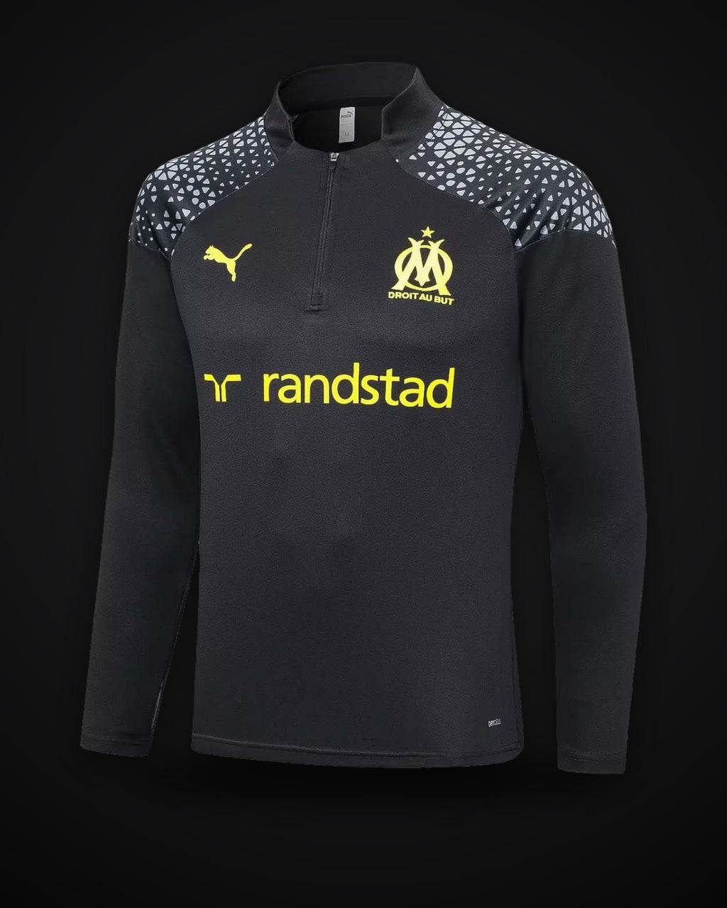 2023/2024 Olympique de Marseille Half-Pull Training Suit Black