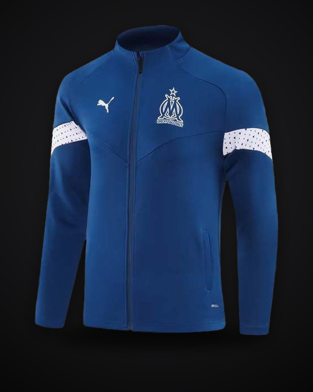 2023/2024 Olympique de Marseille Long Zip Jacket Dark Blue