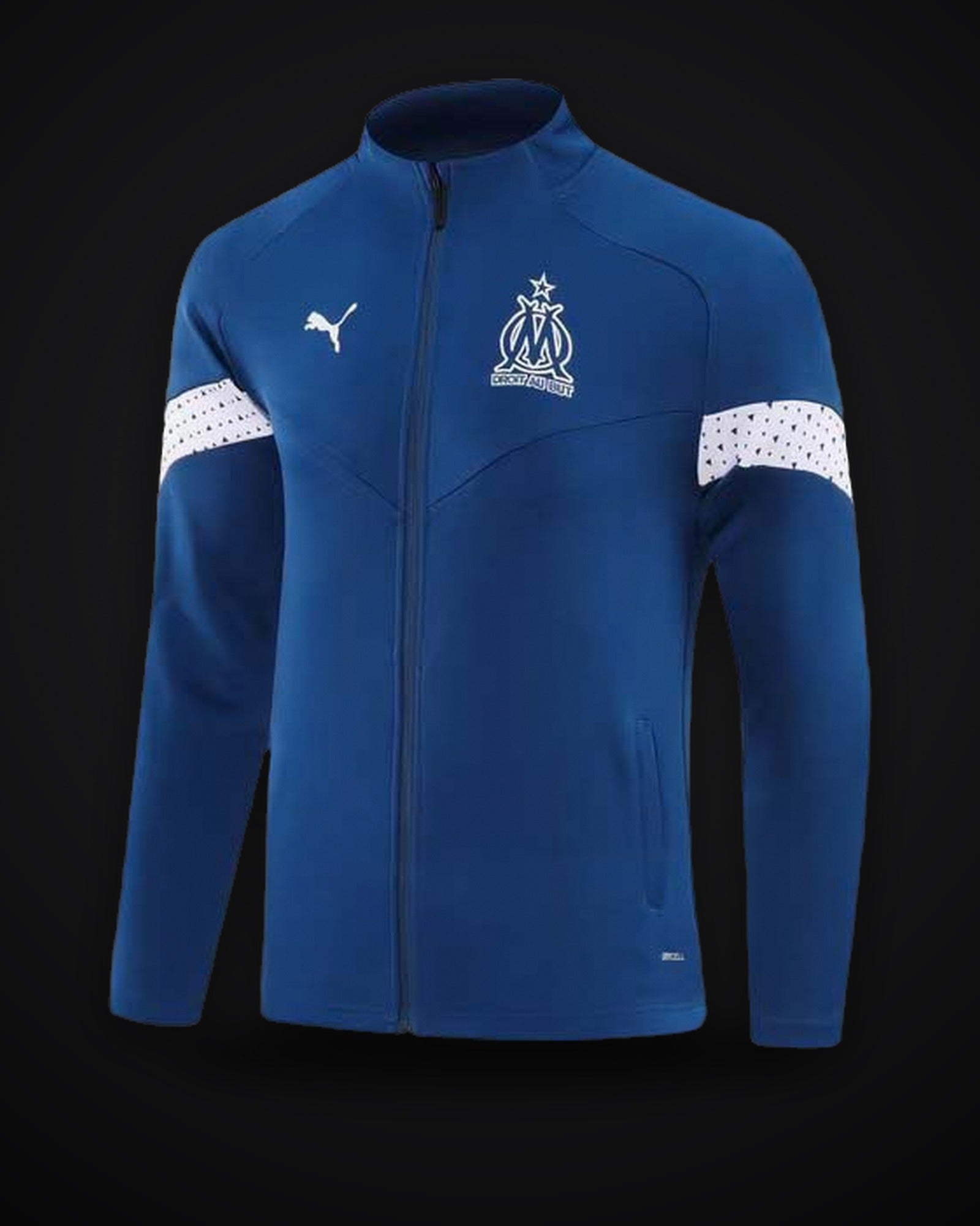 2023/2024 Olympique de Marseille Long Zip Jacket Dark Blue