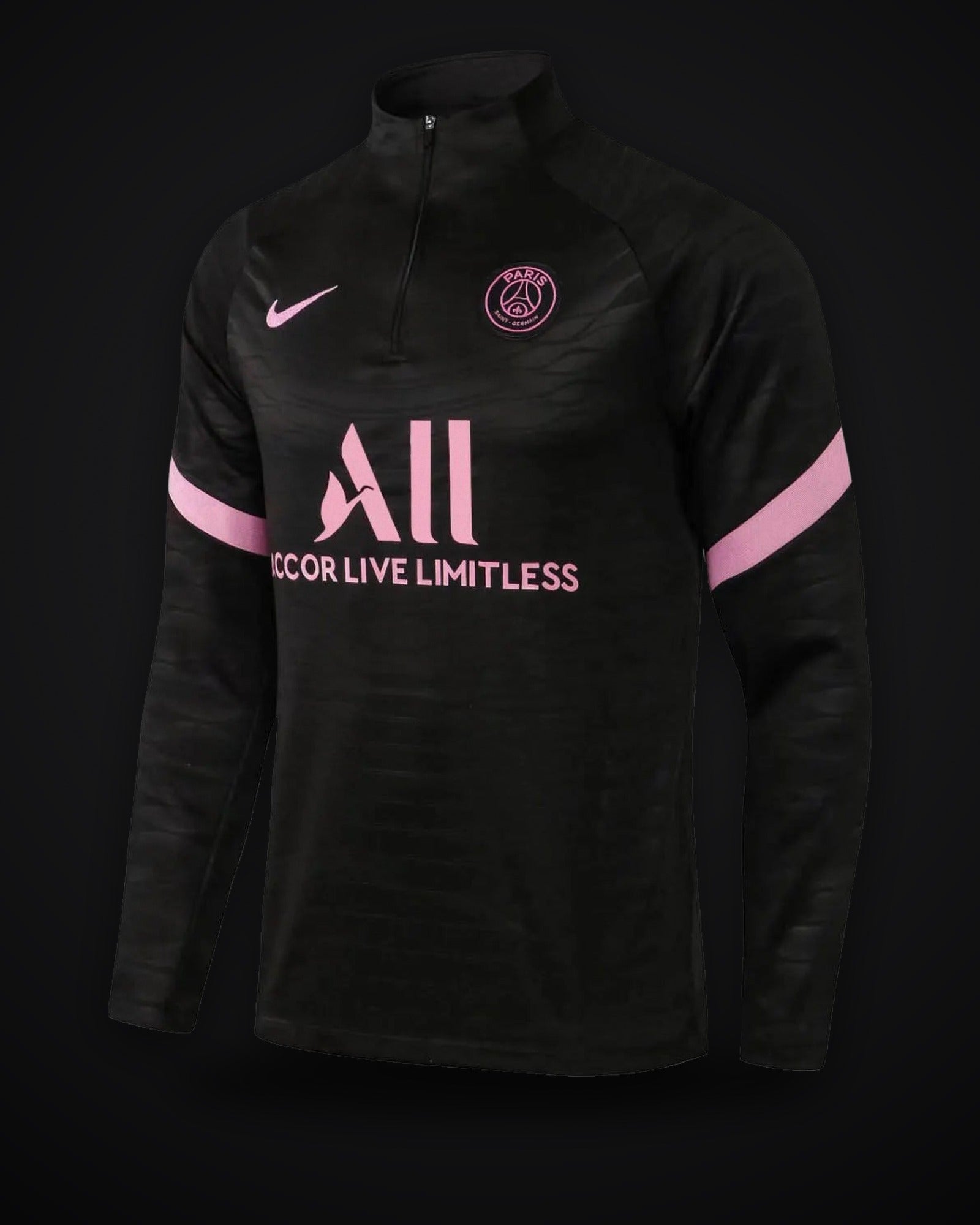 2021/2022 Psg Paris Saint-Germain Half-Pull Training Suit Black Set