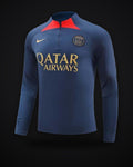 2023/2024 Psg Paris Saint-Germain Half-Pull Training Suit Navy blue Set