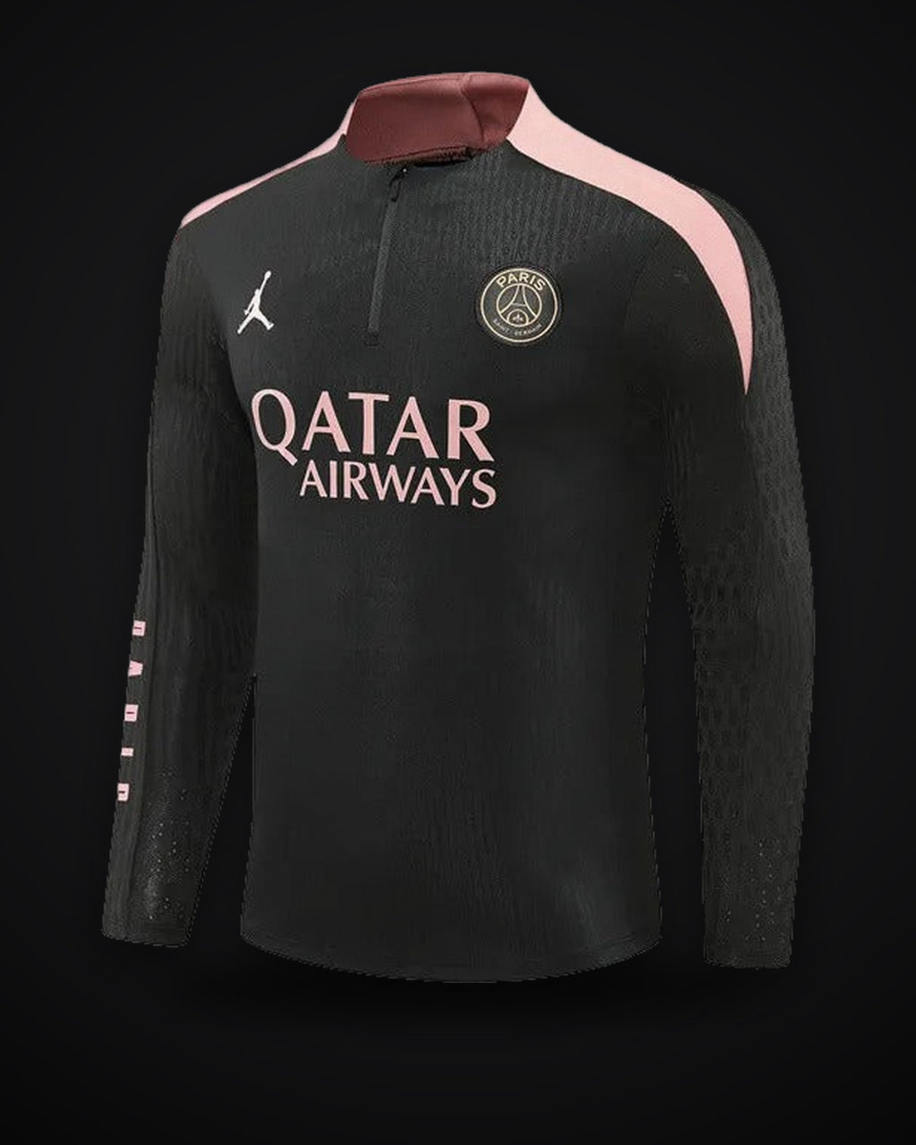 2024/2025 Psg Paris Saint-Germain Half-Pull Training Suit Black-Pink Jersey