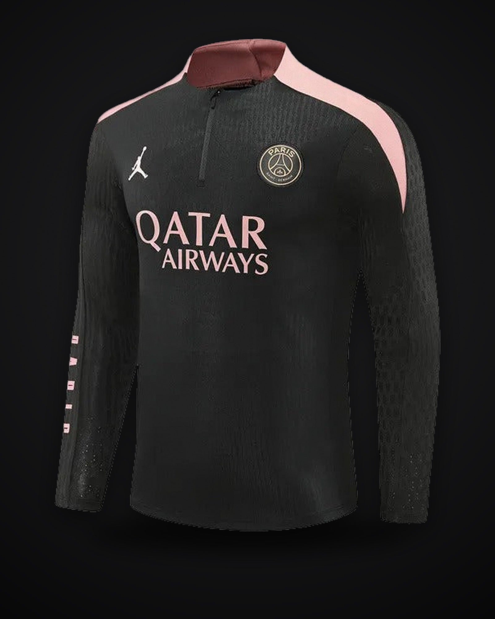 2024/2025 Psg Paris Saint-Germain Half-Pull Training Suit Black-Pink Jersey