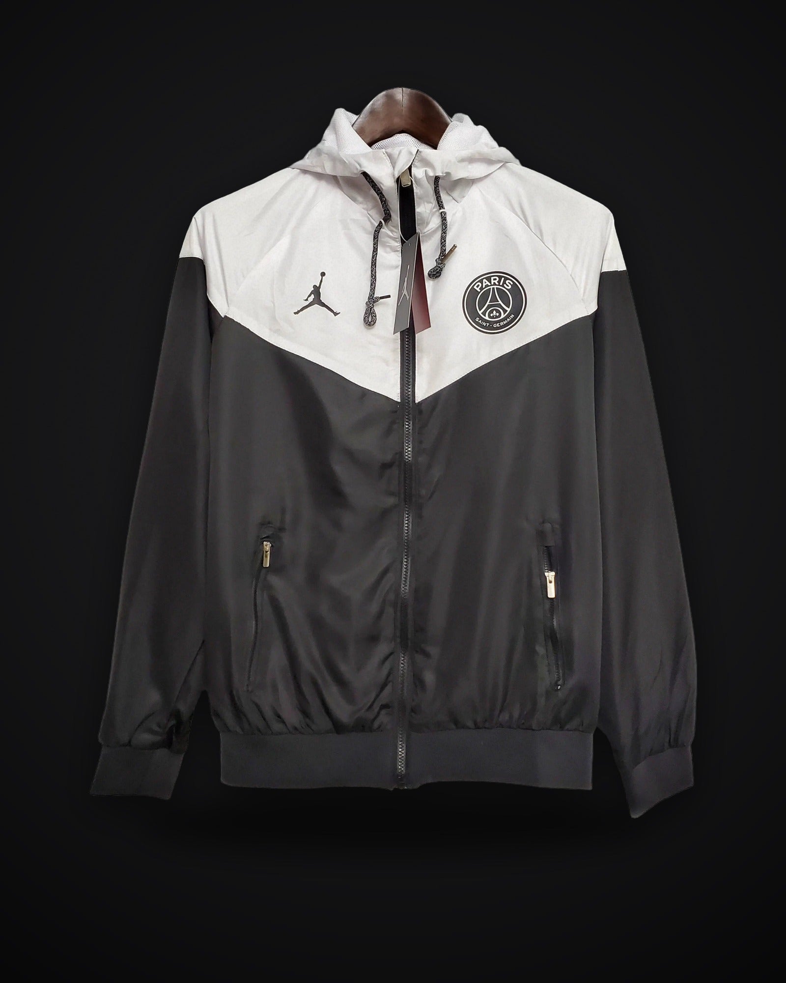 Psg Paris Saint-Germain Windbreaker Classic Style Black-White
