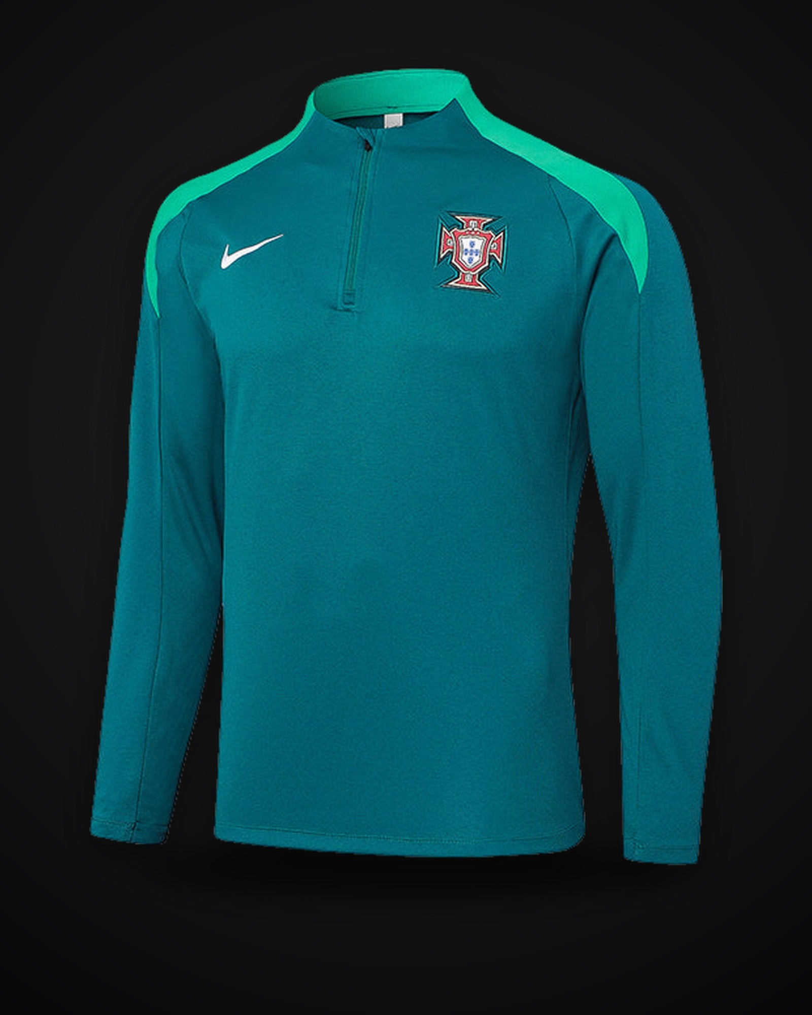 2024-2025 Portugal Half-Pull Training Suit Dark Green