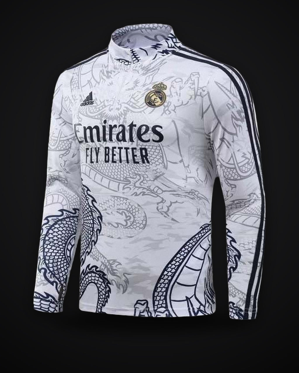 2023/2024 Real Madrid Special Edition Half-Pull Training Suit White Set