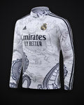 2023/2024 Real Madrid Special Edition Half-Pull Training Suit White Set