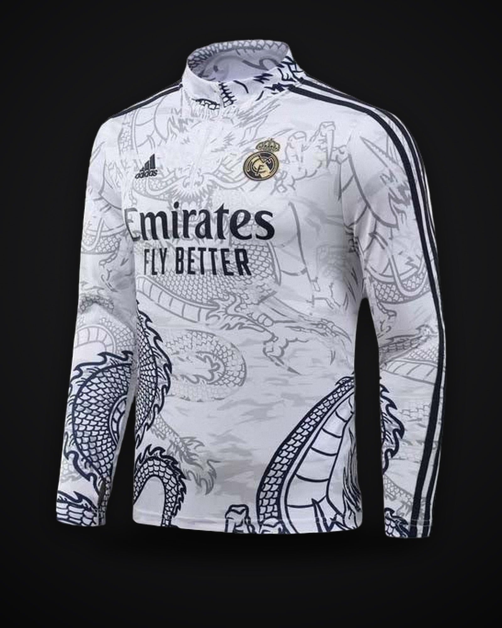 2023/2024 Real Madrid Special Edition Half-Pull Training Suit White Set