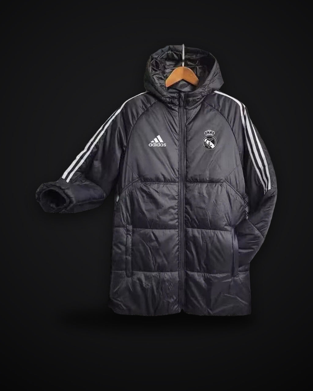 2024/2025 Real Madrid Black-White Edge Soccer Long Cotton jacket