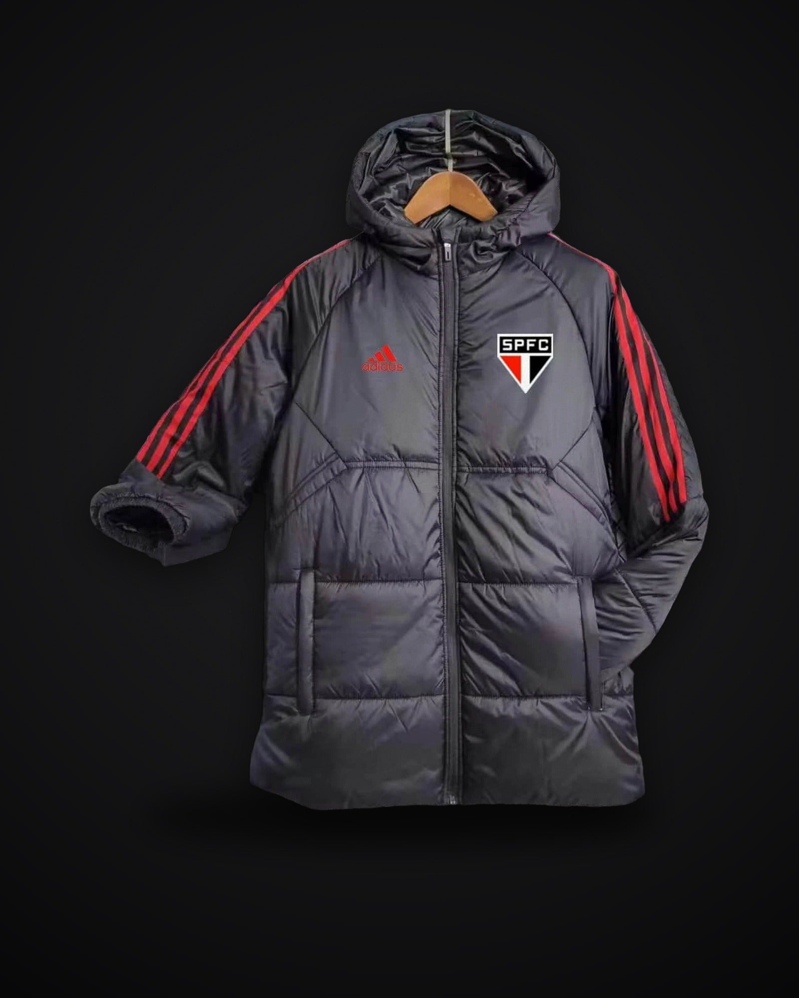 2024/2025 São Paulo Black-Red Edge Soccer Long Cotton jacket